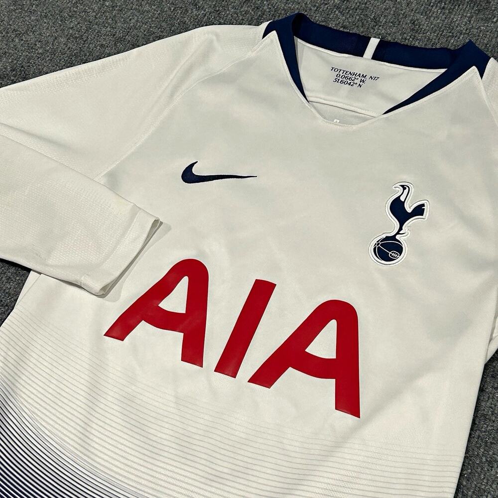 Nike Tottenham Hotspur Soccer Jersey Dri-FIT White/Navy Long Sleeve S AA8059-101